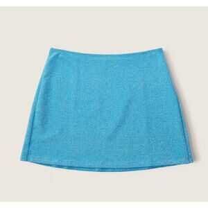 Pink Victorias Secret Shimmer Swim Cover Up Mini Skirt Womens Medium Marine Blue